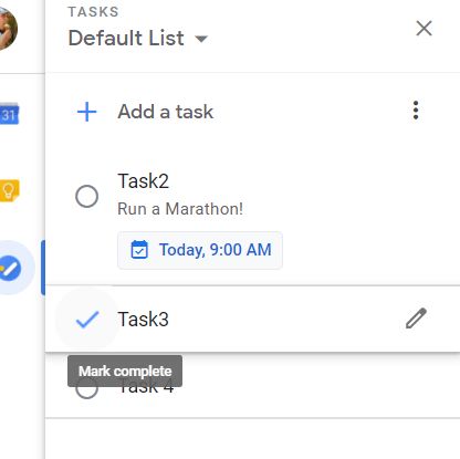 Google Tasks Mark Complete