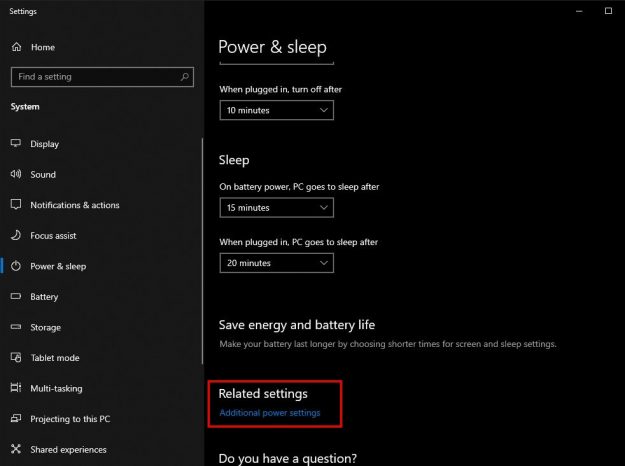 Laptop Power Settings