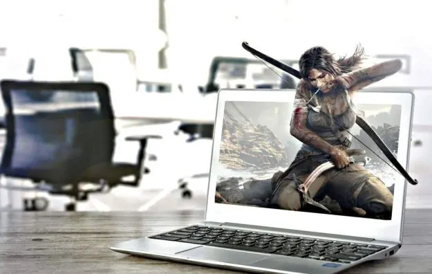 gaming on a laptop