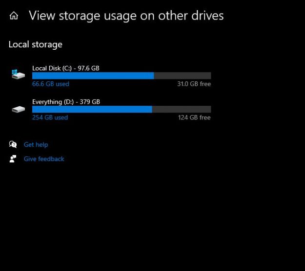 how to check storage on hdd-1