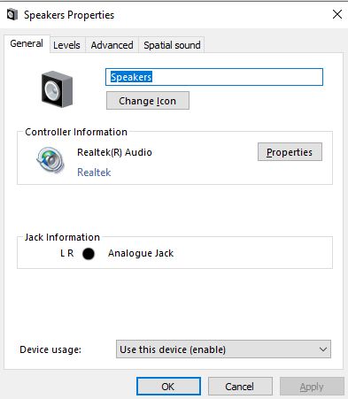 speaker properties