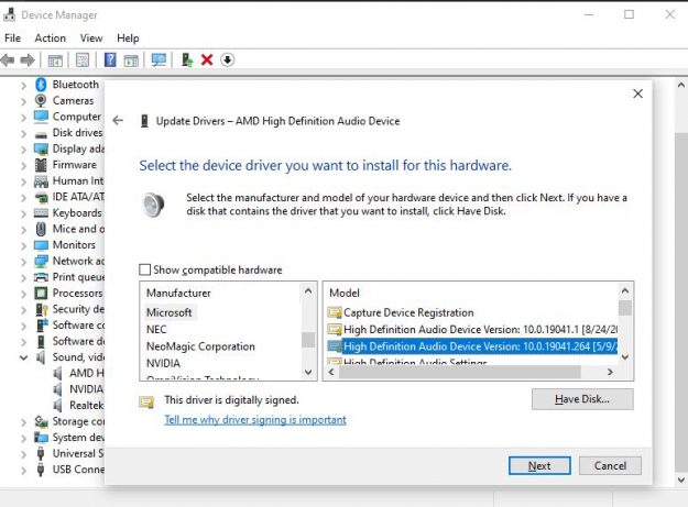 high definition audio device driver install