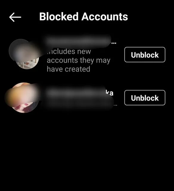 unblock someone on instagram