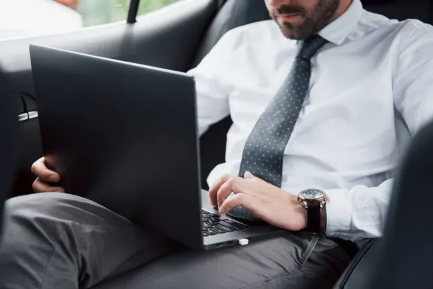 using laptop in the car