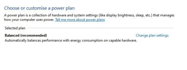 laptop battery power plan