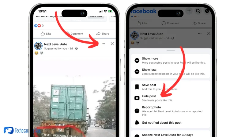 hiding reels on facebook app